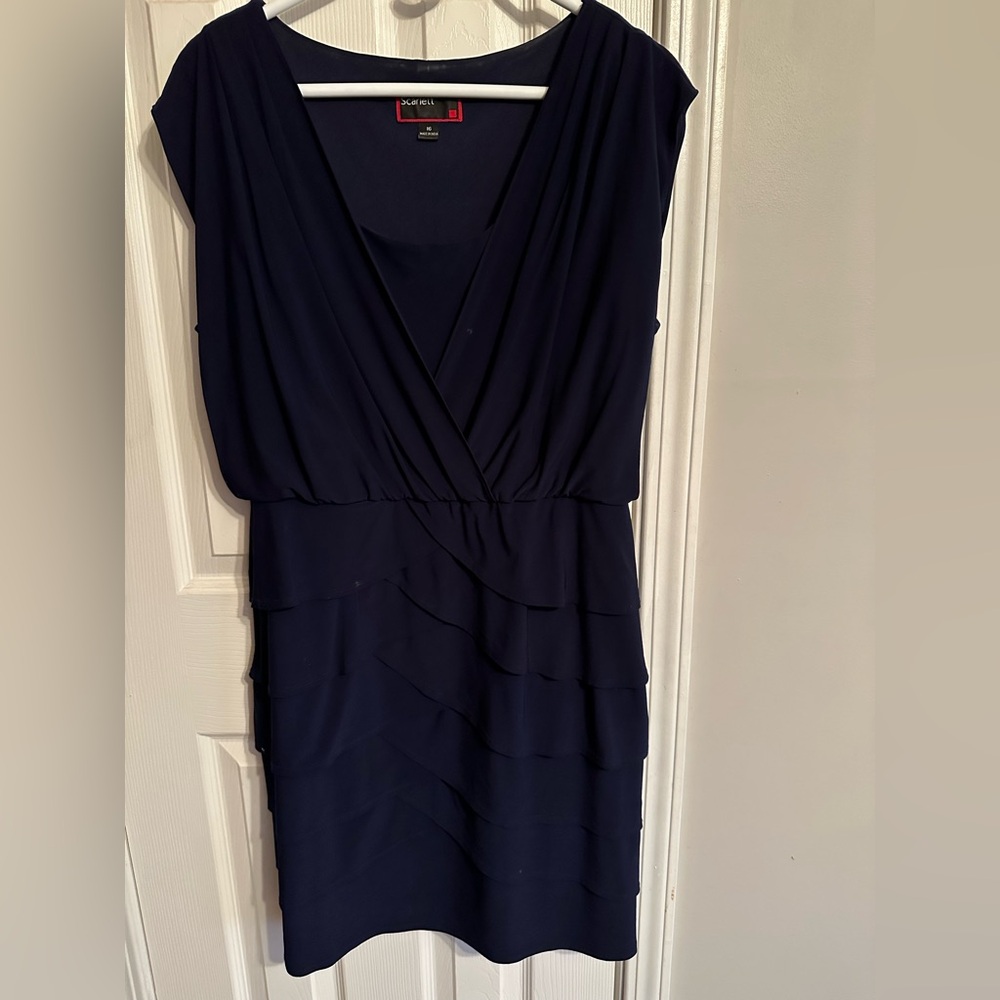 Scarlett Deep Blue Layered Midi Dress
